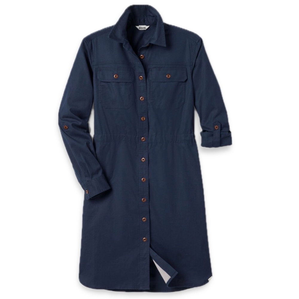 Duluth Navy Blue Hemp Shirt Dress Size Small